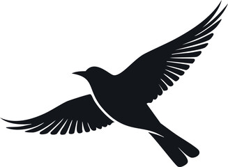 Silhouette of a bird flying free