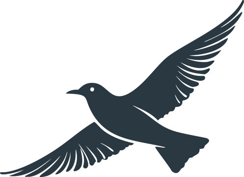 recommend clip art: Silhouette of a bird flying free