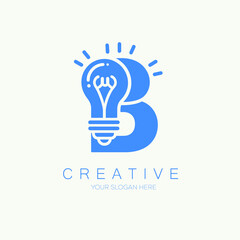 Bulb B Letter logo design