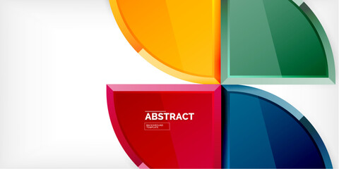 Obraz premium Abstract background - circles and round triangles with 3d effect. Vector Illustration For Wallpaper, Banner, Background, Card, Book Illustration, landing page