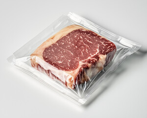 Fresh American Wagyu beef in a plastic container