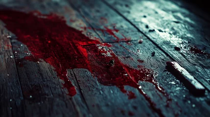 Blood on the wood floor © Chonthicha