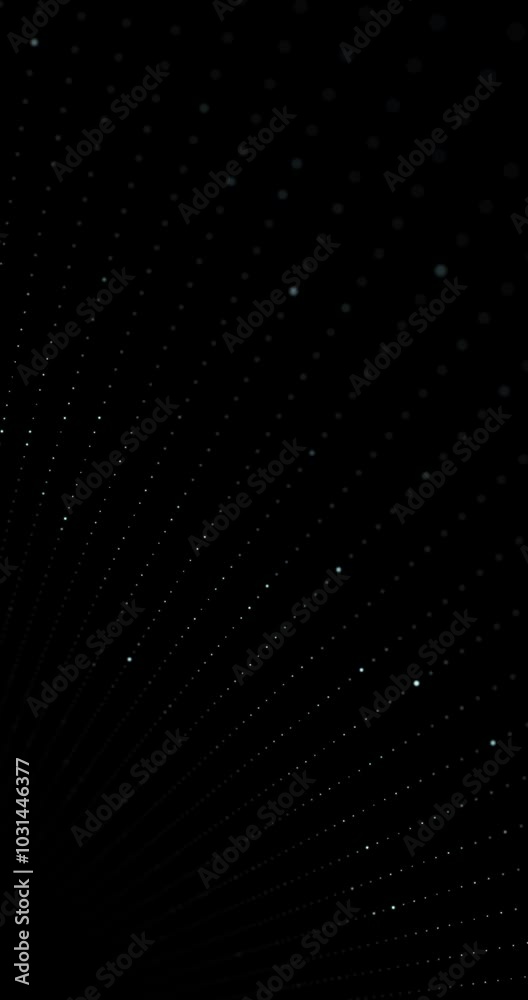 Poster artistic digital dotted lines loop animation on black vertical background.
