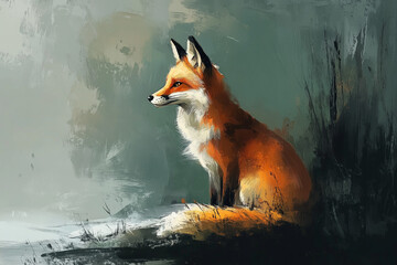 red fox vulpes in the snow