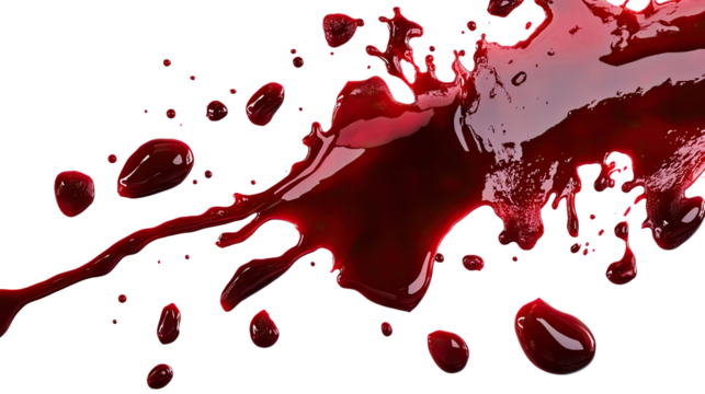 Red blood drop isolated on white background