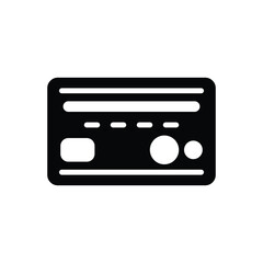 Black solid  icon for credit card