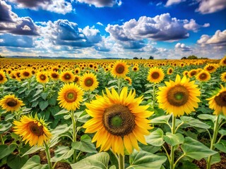 Obraz premium Happy Kansas Day Celebration with Sunflowers - Panoramic Photography for Banners, Posters, Flyers, and Cards