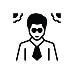 Black solid  icon for manager