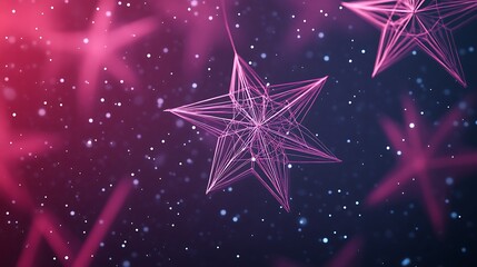 Interconnected Stars and Snowflakes in Abstract Design