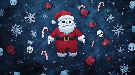 Naklejka premium Ghostly Santa Figure Floating in the Sky