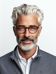 Portrait of an elegant attractive gray-haired man
