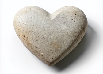 Fototapeta premium Heart-Shaped Concrete Stone Isolated for Architectural and Motivational Designs