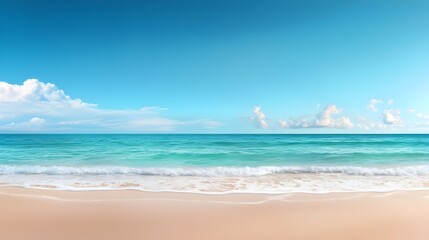 Obraz premium A serene and soothing coastal seascape captured at the calm break of dawn featuring soft pastel hues and gentle waves lapping against the shoreline