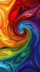 Obraz premium A colorful swirl of paint with a rainbow of colors