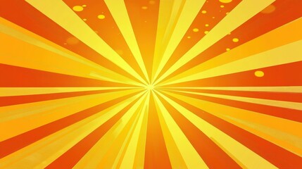 Vibrant yellow and orange starburst with halftone patterns, evoking a retro comic-book feel with dynamic visual energy.