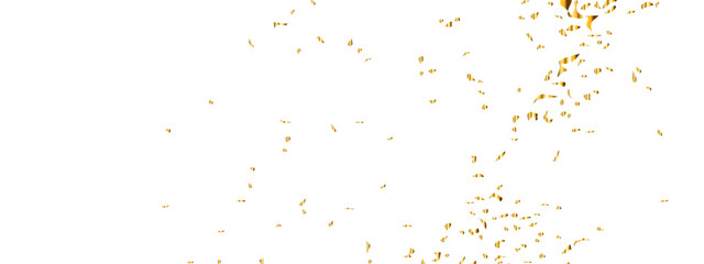 Doted and confetti golden glitter on transparent background. Shiny glittering dust. Gold glitter sparkle confetti that floats down falling. Vector illustration.