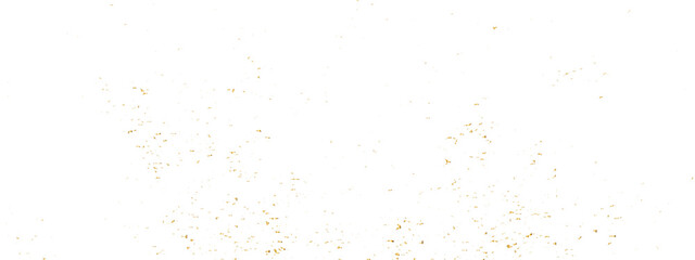 Golden glitter confetti falling down on transparent background. Vector illustration.