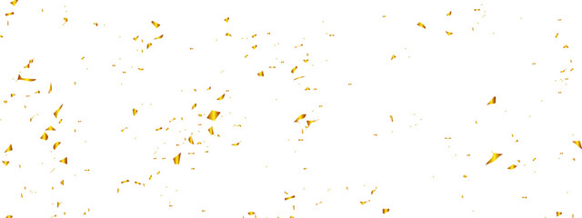 Vector gold particles confetti glitter on transparent background.  Gold sparks and doted golden glitter special light effect celebration background. 