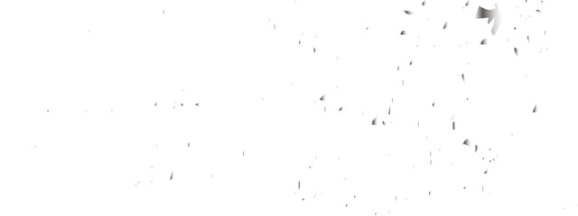 Silver shiny glitter sparkle confetti falling down on transparent background. Vector illustration.