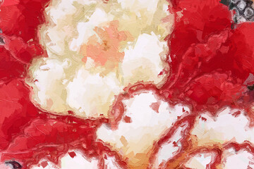 Oil paintings and various flowers, lotus leaves, lotus flowers, fruits, birds, roses, peonies, beautiful flowers