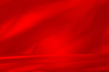 Wall interior background, studio and backdrops show products. with leaf shadow from window color red and white. background for text insertion and presentation of product	