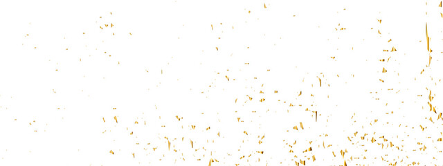 Vector gold particles confetti glitter on transparent background.  Gold sparks and doted golden glitter special light effect celebration background. 