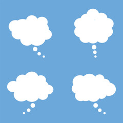 Collection of thought bubbles in different shapes