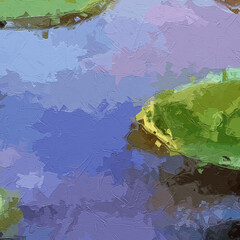 Oil paintings and various flowers, lotus leaves, lotus flowers, birds, sika deer, roses, peonies, chrysanthemums, are beautiful