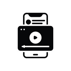 Black solid icon for mobile video