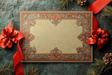 Vintage-inspired ornate frame gift voucher template