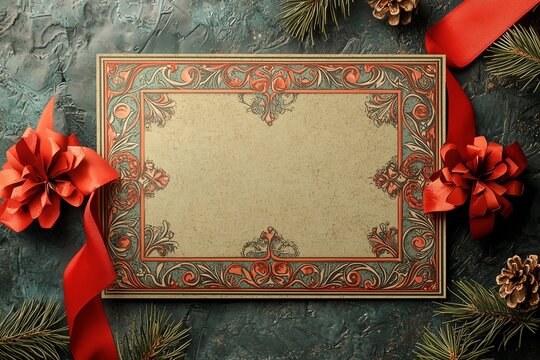 Vintage-inspired ornate frame gift voucher template
