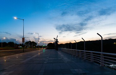 sunset over the bridge