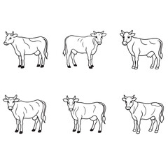 Cow line art vector 