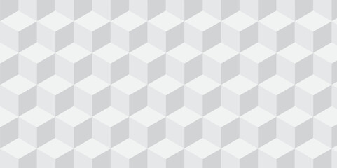 Seamless white geometric cube creative concept triangle overlapping overlap square technology background. geometric digital cubes fabric and wallpaper grid block texture background.