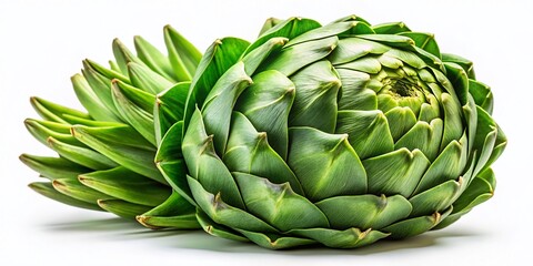 Fototapeta premium Isolated Artichoke on White Background - Fresh Produce Photography for Culinary and Health Themes