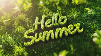 Hello Summer in Lush Green Grass