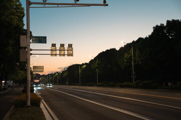 sunset on the street