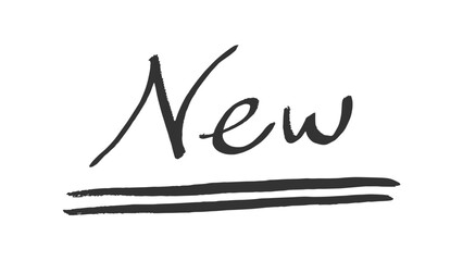 New!のモノクロ手描き文字あしらい4