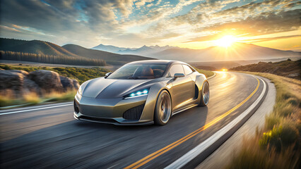 Fototapeta premium design of modern a car runing on the road