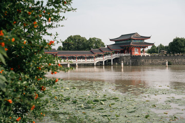 gaoyou chinese temple by the river