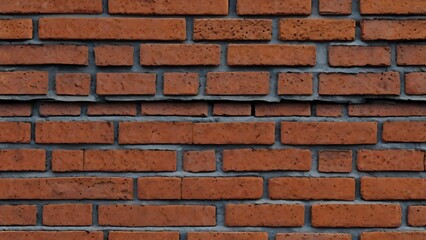 Fototapeta premium Vintage abstract illustration textured background of a reddish-brown color with subtle variations in hue brick wall with pattern of horizontal rows of rectangular bricks