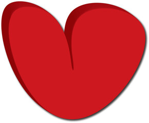 red heart isolated on white