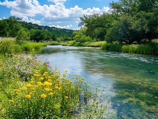 Fototapeta premium Scenic River Landscapes Captured in Nature's Glory
