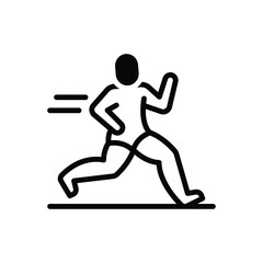 Black solid icon for running