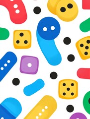 Colorful Abstract Pattern with Dice.