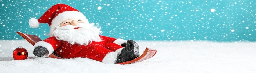 Gnome Sledding Down a Snowy Hill in Winter Wonderland