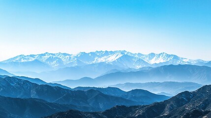 Serene Mountain Landscape with Clear Blue Sky