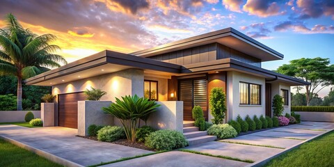Long Exposure of a Modern Bungalow House in Urban Philippines – Subdivision Living