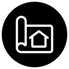 Editable house blueprint vector icon. Property, real estate, construction, mortgage, interiors. Part of a big icon set family. Perfect for web and app interfaces, presentations, infographics, etc
