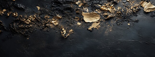 Black and gold textured background.